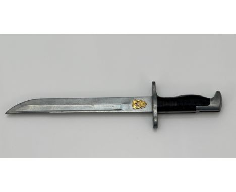 Danish scale model M. 1950 (Garand) Knife miniature bayonet. Reverse stamped for Elbrønd Risskov DK. With accompanying writte