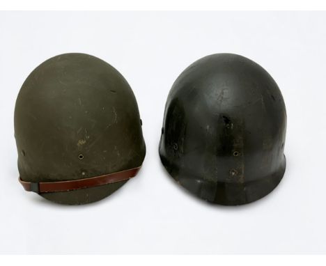 Two WWII US Military helmet liners. A Westinghouse liner, and an incomplete Seaman Paper company liner.