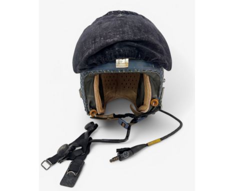 RAF MK1A "Bone Dome" Flying Helmet, sliding tinted visor and cover marked M/A&amp;B with stores code 22C/1651. The rail on to