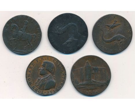 1794 Hampshire Portsmouth Halfpenny Token O: John Howard R: Arms Of The Borough: E: Payable At Sharps Portsmouth And Chichest