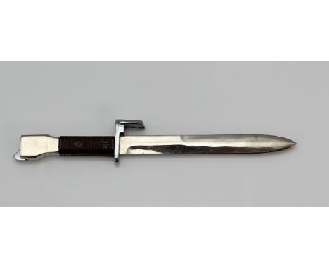 Argentinian scale model F.N. F.A.L. Type A “Industria Argentina” miniature bayonet letter opener. With accompanying written n