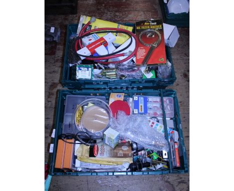 Two crates of assorted tools and accessories, shipping unavailable 