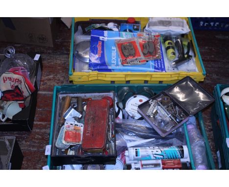 Two boxes of assorted tools and accessories etc, shipping unavailable 