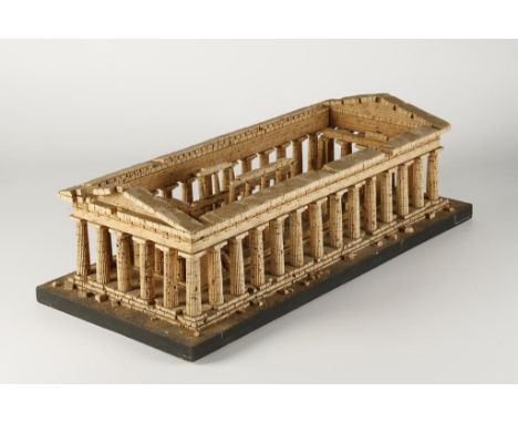 AN IMPORTANT CORK MODEL OF THE GREEK TEMPLE OF NEPTUNE at Paestum attributed to Domenico Padiglione, with exceptionally fine 