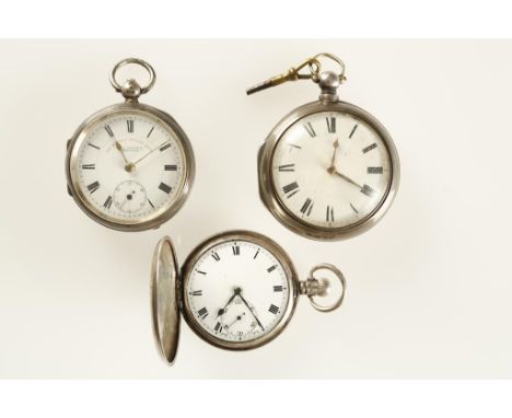 A SILVER PAIR-CASED POCKET WATCH, the white enamel dial with Roman numerals, the fusee movement inscribed "Pemberton, London 