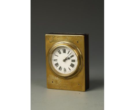 JOHN WALKER: A RAILWAY GUARDS TIMEPIECE, the white enamel dial with Roman numerals, enclosed in a raised brass plate, inscrib