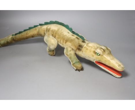   A large 1950’s Steiff crocodile, 71cm.