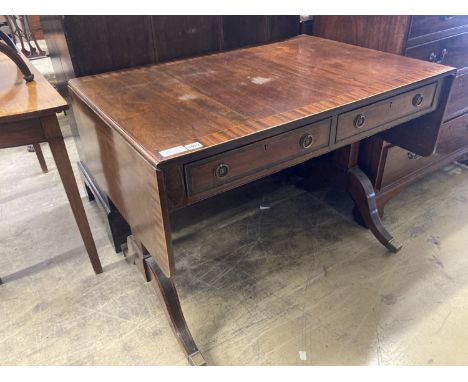   A Regency style mahogany sofa table, width 98cm, depth 67cm, height 76cm