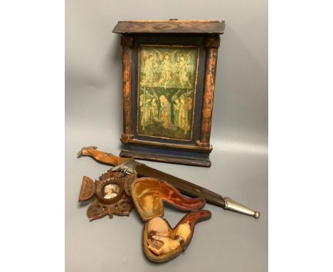   Dagger, pipe, miniature and icon.