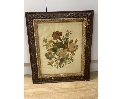   A Victorian woolwork panel