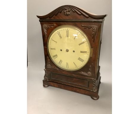   A William IV mahogany bracket clock, height 42cm (a.f.)