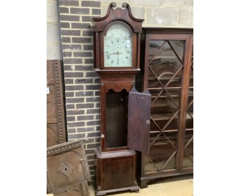   Jno Martin of Worksop. An early 19th century inlaid mahogany eight day longcase clock, with painted dial, height 222cm