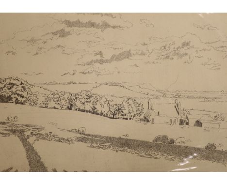   Sylvia Gosse (1881-1968), etching, Drauls Farm, Summer, 1913, signed in pencil, 25 x 35 cm, unframed.