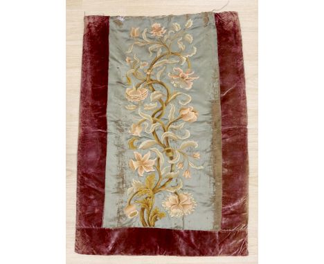   A crewel work hanging panel