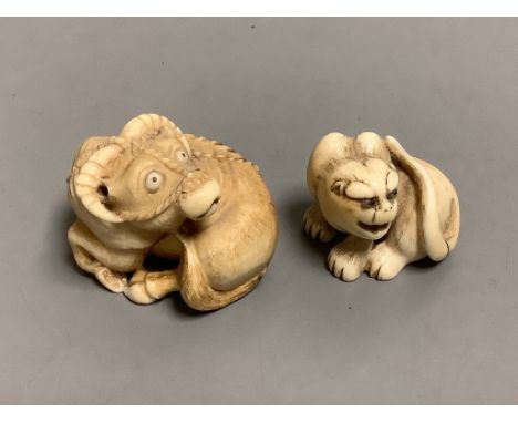   Two Japanese ivory netsuke, 19th/early 20th century