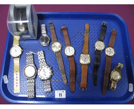 Vintage and Modern Gent's Wristwatches, including 'The Half Crown' watch, Rotary, Pirenne, Oris, Regency, etc. 
