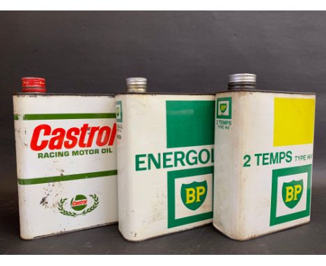 Three Continental oil cans for BP and Castrol. 