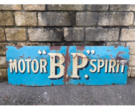 An early BP Motor Spirit rectangular enamel sign, by Bruton of Palmers Green, 54 x 18".