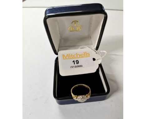 Yellow metal diamond set ring, size K, weight 2 grams  