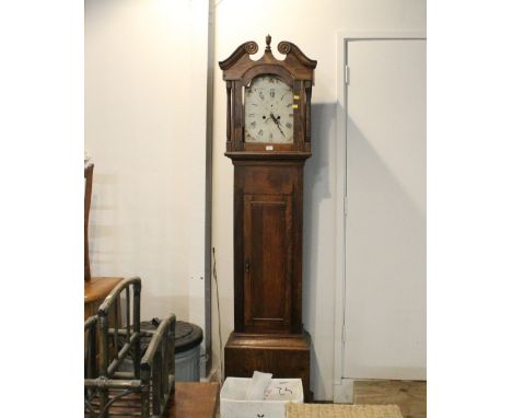 Oak cased 8 day movement longcase clock (AF), height 214 cm, width 48 cm, depth 30 cm