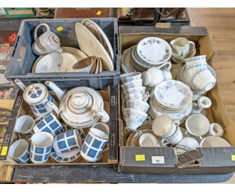 America bone china part tea set, together with some Royal Albert part tea sets and some Poole plates