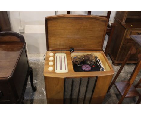 Vintage Ferguson radio/record player, BSRP128R record deck, height 70 cm, width 65 cm, depth 40 cm