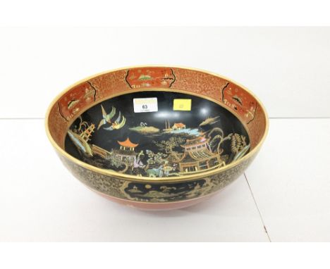 Carltonware oriental bowl, decorated with pagodas and figures, diameter 23 cm