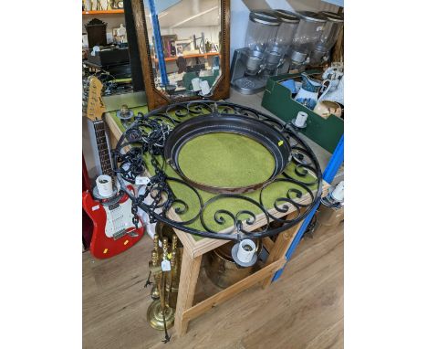 Medieval style metal ceiling light fitting, 80 cm diameter
