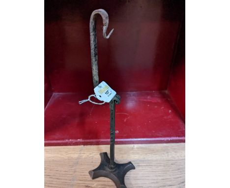 Wrought iron rush light stand 