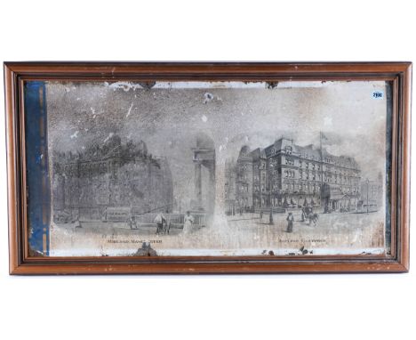 AN EARLY 20TH CENTURY ENAMEL SIGN, THE ADELPHI HOTEL, LIVERPOOL  AND THE MIDLAND HOTEL, MANCHESTER114cm; 59cm