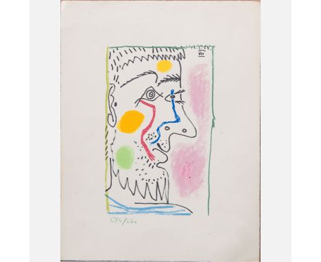 Pablo Picasso (1881-1973)-Graphic, portrait. Numbered on paper. 32 x 25 cm.