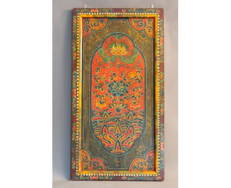 Tibet Panel, wood painted. 150 x 60 cm.