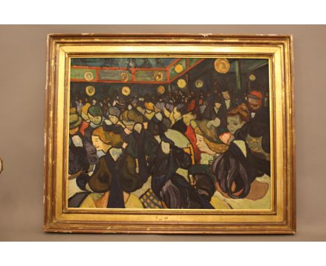 French Artist first half 20th Century, ball room, oil on canvas. 68 x 80 cm.