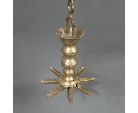 Judaica, Sabath lamp. Bronze. 18Th Century. 30 cm.