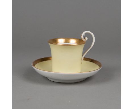 Empire Cup, with saucer. Porcelain. Schlaggenwald? 10 cm high.