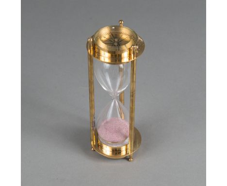 Sand Clock, bronze, glass. Compass. 19 cm.