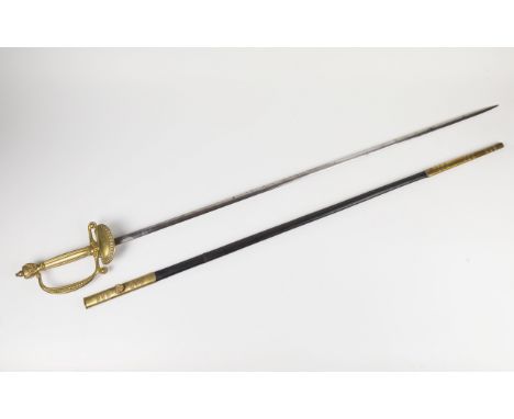 A mid-20th century Civil Service court sword, the 31in. steel blade with etched George VI crown cypher and foliage, by Austin