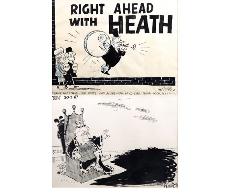 Keith Waite (British, 1927-2014), A cartoon for The Sun newspaper, depicting the prime minister of the day, Harold Wilson as 