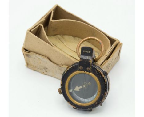 A British Army Verner's compass, c.1918, British Army Verner's pattern Mk VII prismatic compass, marked F-L No 122425, in ori