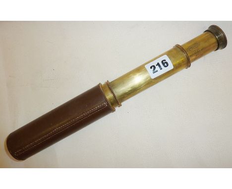Broadhurst, Clarkson & Co "Britannic", three draw brass telescope