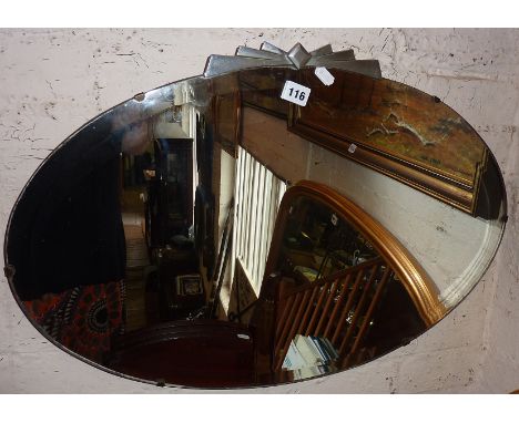 Art Deco oval wall mirror