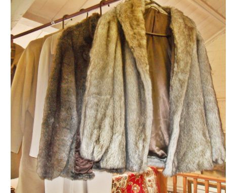 Vintage clothing: Aquascutum angora/cashmere mix ladies coat, Astrakhan fur jacket, other vintage fur stoles and a more conte