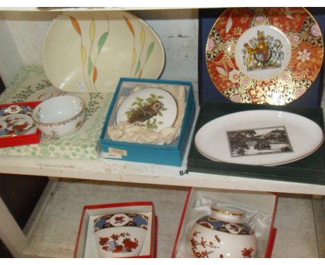 1960's Italian ceramic fruit dish and seven boxed bone china items inc. Royal Worcester and Coalport