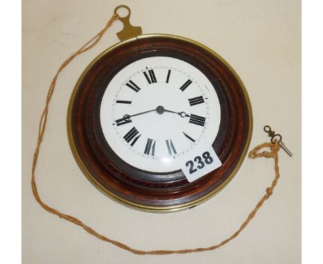Regency period carriage or sedan chair clock with enamel dial, brass mounts and inlaid surround