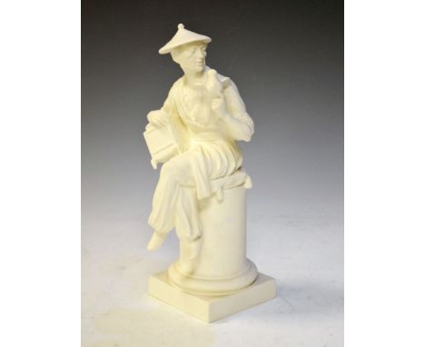 Royal Worcester parian-style figure, 'L'Oiseau' modelled by A.Azom, 29cm high  