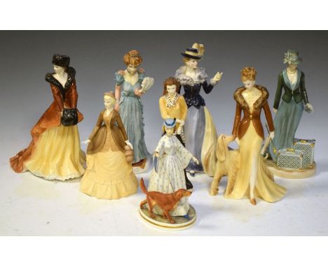 Eight Royal Worcester figures - Elizabeth, Natasha, Francesca, Penelope, The Lady of the House, Mayfair Girl, Autumn Song, an