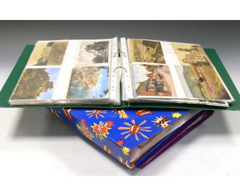 Postcards - Collection of postcards including; topography, children's art etc, in four binders  
