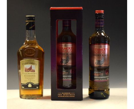 Wines &amp; Spirits - Two bottles of Famous Grouse Smoky Black Scotch Whisky, together with a bottle of Famous Grouse Gold Re