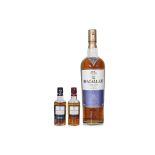 MACALLAN FINE OAK 18 YR SINGLE MALT WHISKY; AND TWO MINIATURES (3)