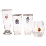 A GROUP OF VINTAGE TIGER AND ANCHOR BEER GLASSES